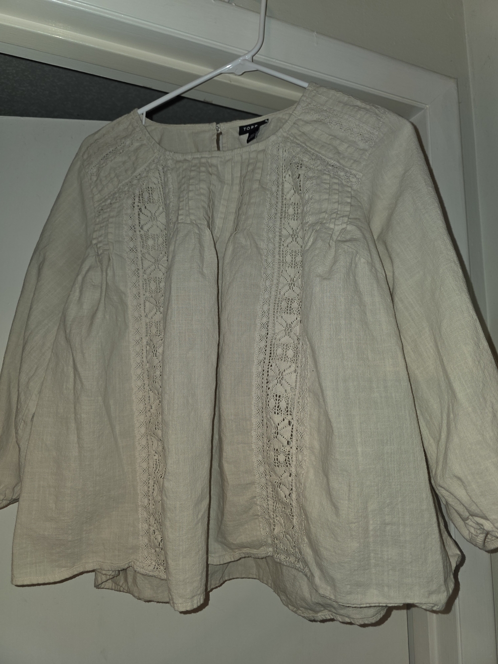 torrid Cream Lace-Panel Peasant Tunic